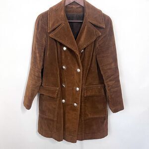 Vintage 1960s Corduroy Coat Women Size M (Est) ILGWU Union Made Academia